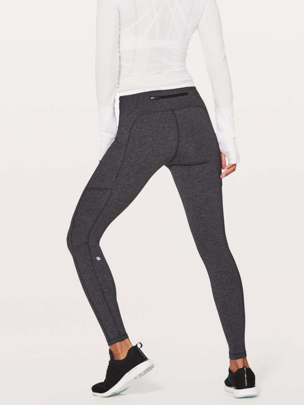 Lululemon Athletica Speed Up Tight Power Luxtreme Knit Heathered Black 8